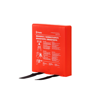 Fire blanket Presto 120 x 120 cm, 4 languages, hard bag