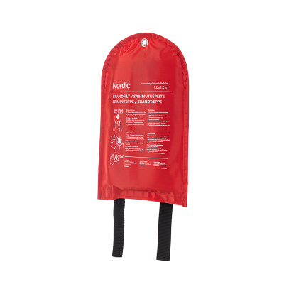 Fire blanket Nordic 120 x 120 cm, 4 languages, soft bag